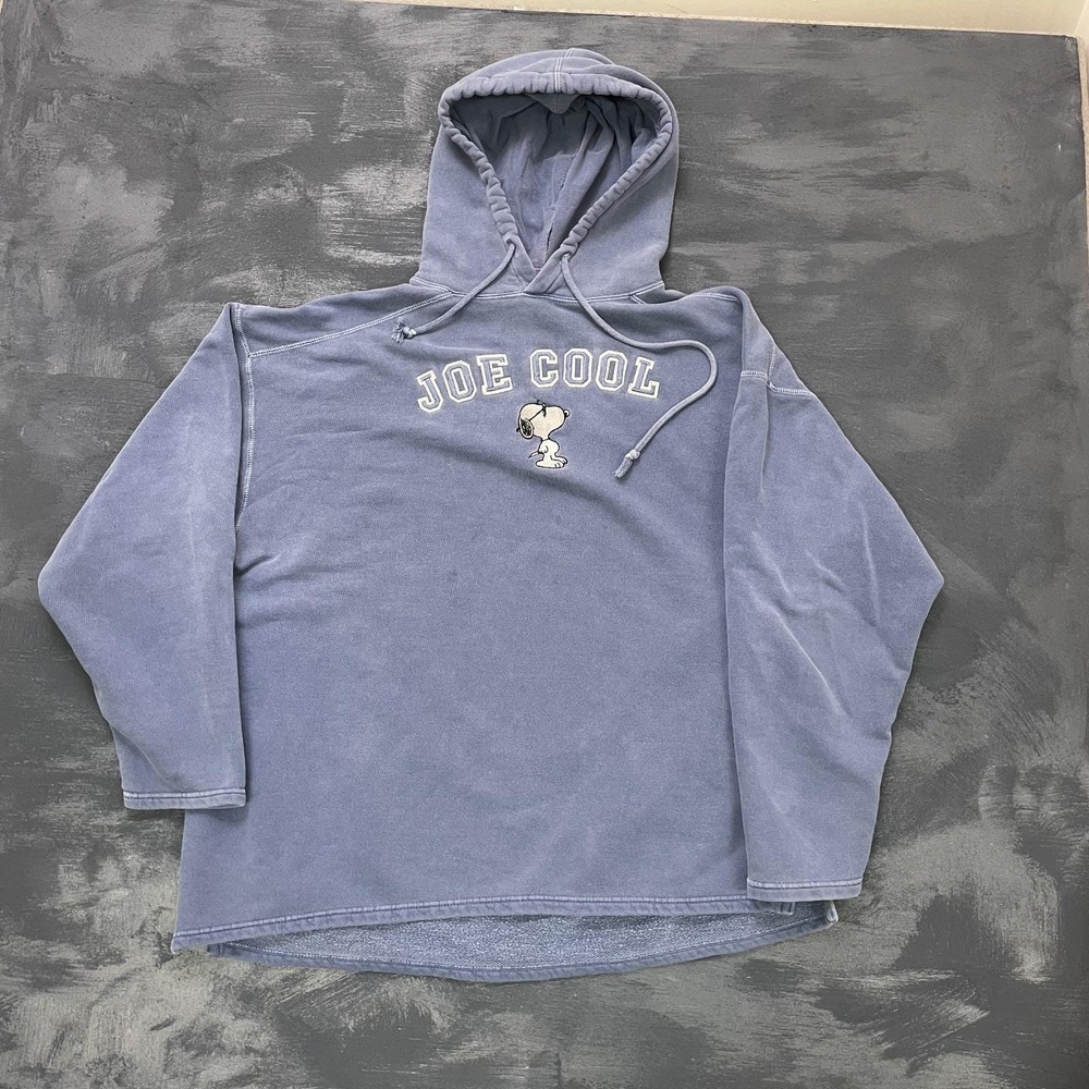 vintage peanuts Joe Cool hoodie mens xl blue 1990s sunglasses